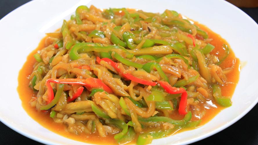 青椒炒茄丝