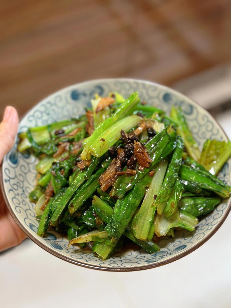豆豉炒油麦菜